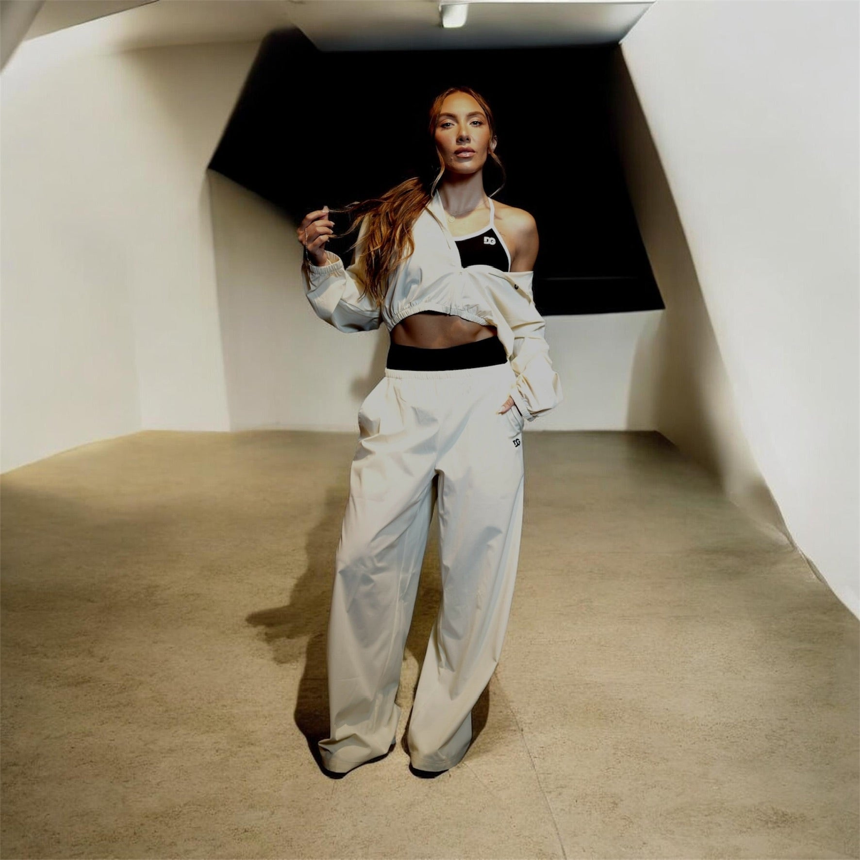 White Cropped Suit Bottom