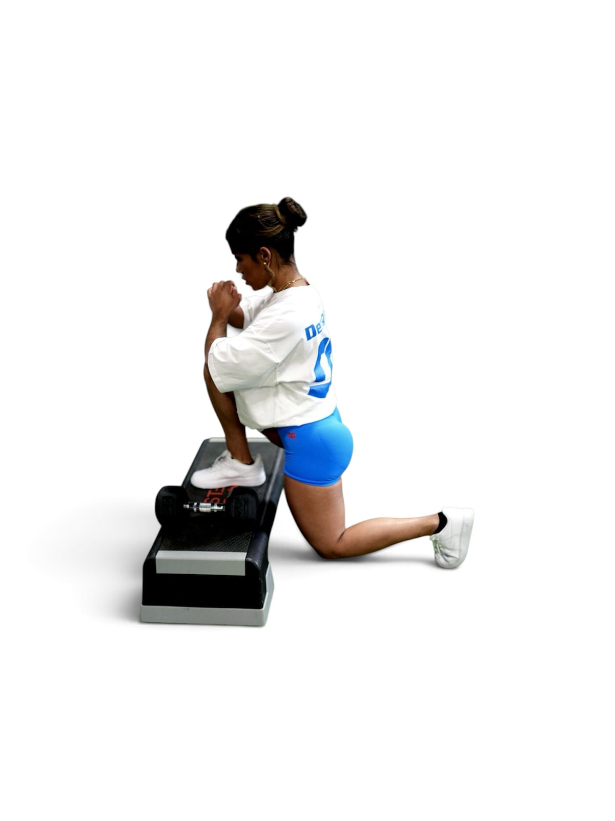 Velcro White with blue oversized T-shirt