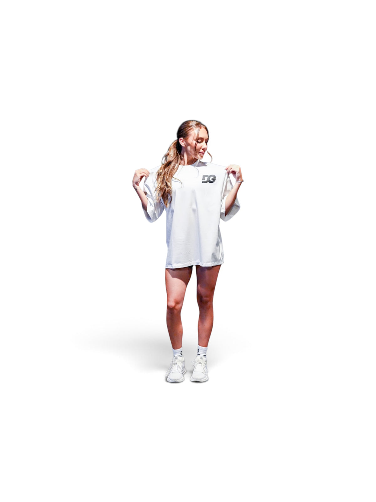 Velcro white with black oversized T-shirt