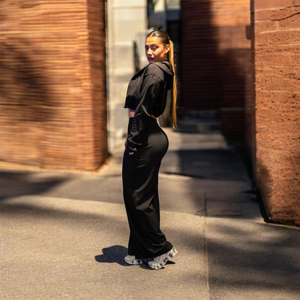 Black Cropped Suit Top