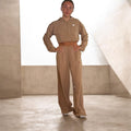 Light Brown Cropped Suit Top