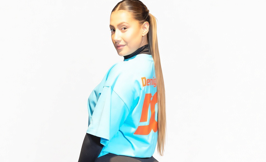 Velcro blue and orange oversized T-shirt