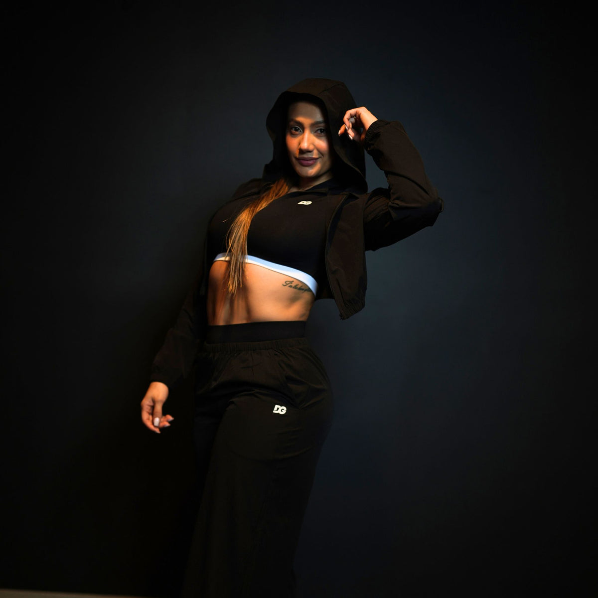 Black Cropped Suit Bottom