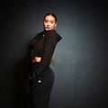 Black Cropped Suit Bottom